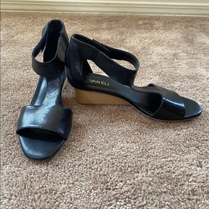 Black Vaneli Wedge Sandals